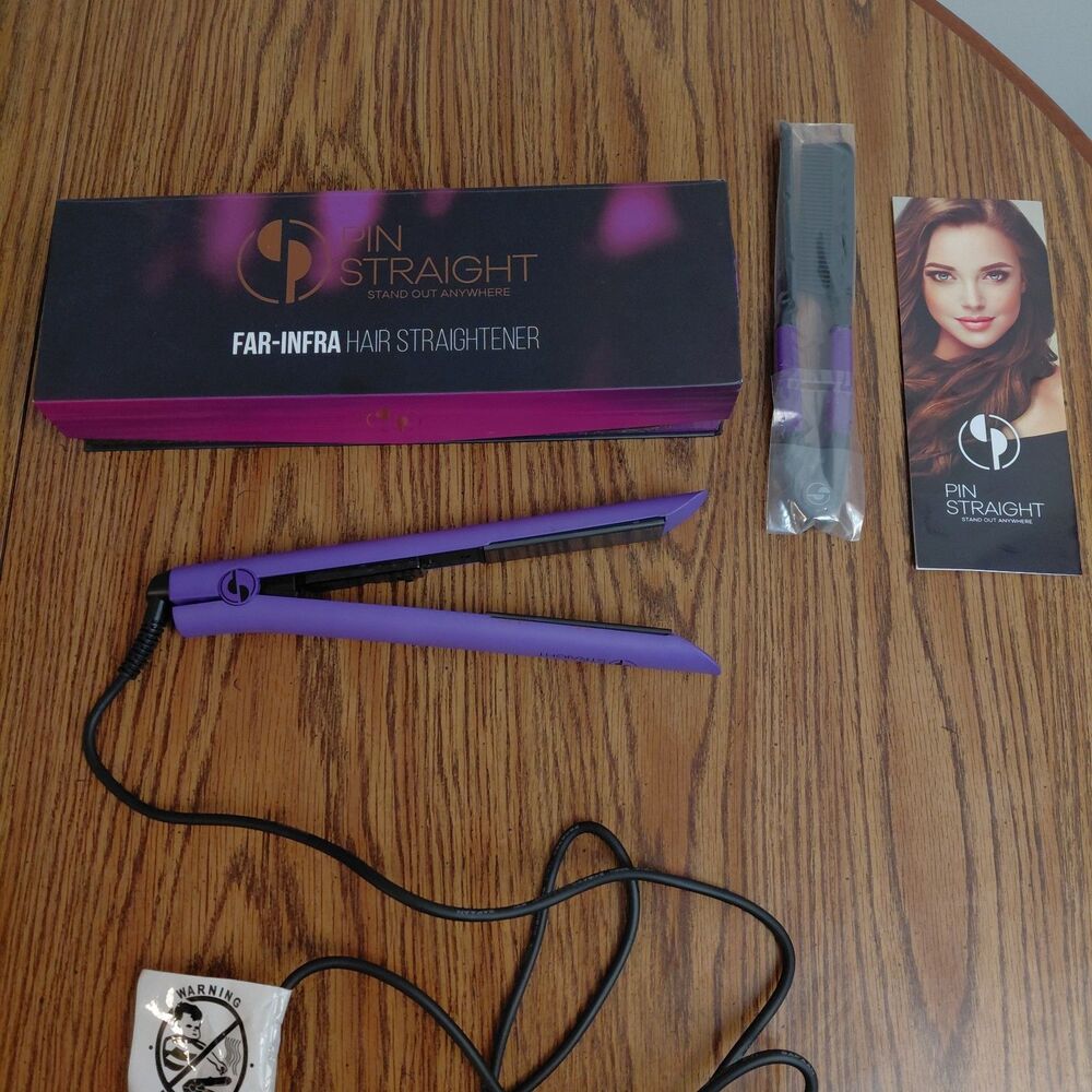 Pin Straight Far Infra Hair Iron Straightening or Curling, Purple